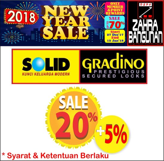 Solid & Gradino Lock diskon Awal Tahun