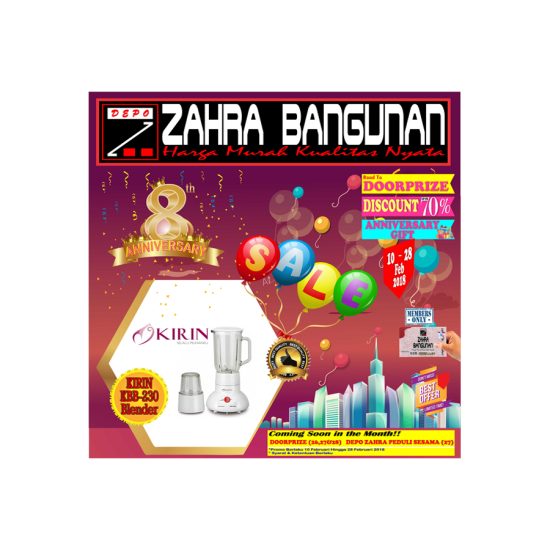 Blender Kirin KBB-230 tersedia di Depo Zahra Bangunan