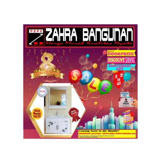 Global Wastafel GLB 372 tersedia di Depo Zahra Bangunan