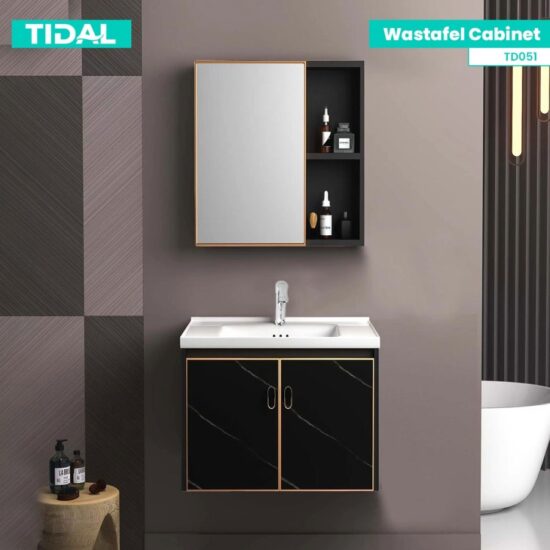 TIDAL TD051 Wastafel Kabinet Modern Minimalis Bk/Wh